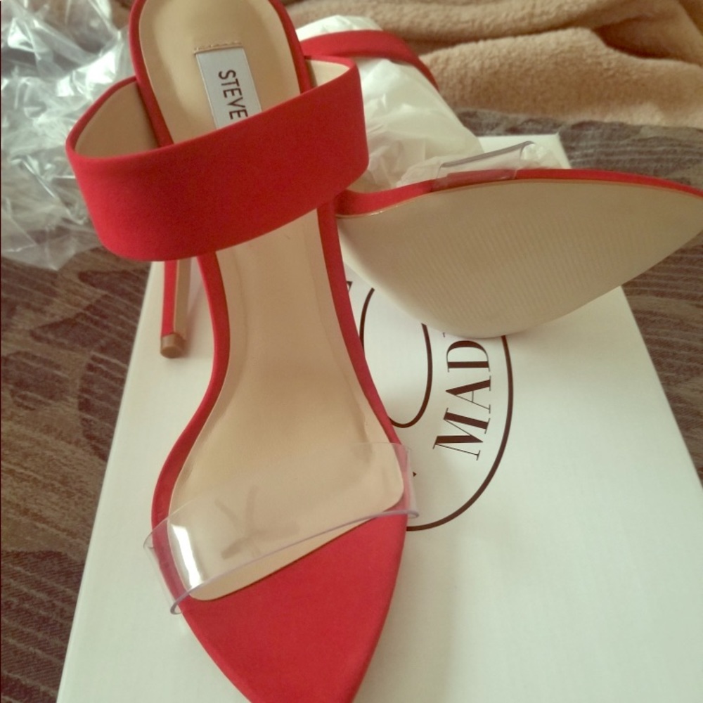 Amaya Nubuck & Clear Strap Stiletto Sandals